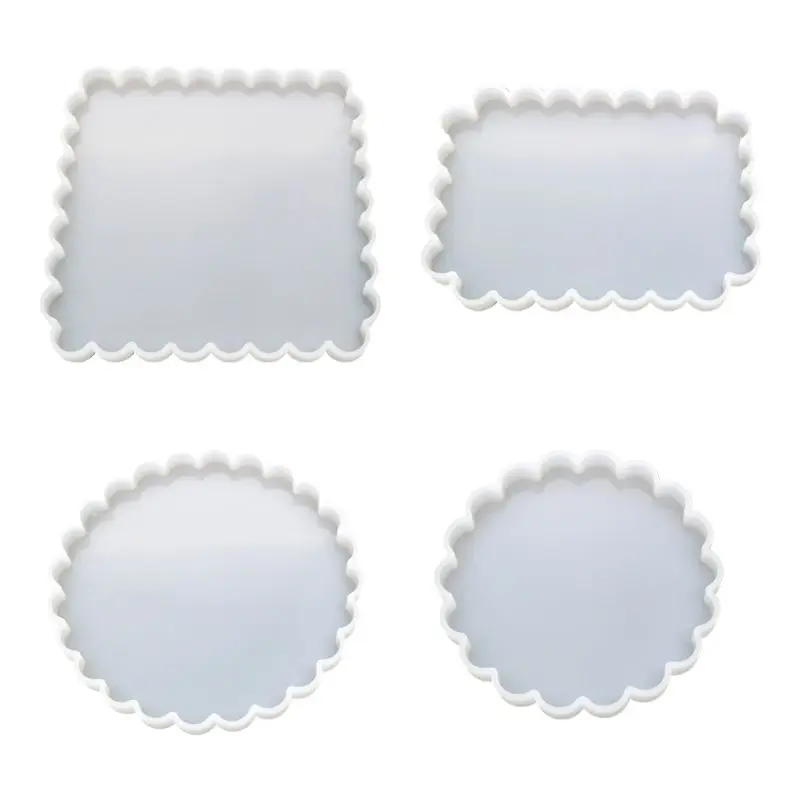 

DIY Crafts Coaster Cup Pad Making Resin Epoxy Molds Round Square SILICONE Mold