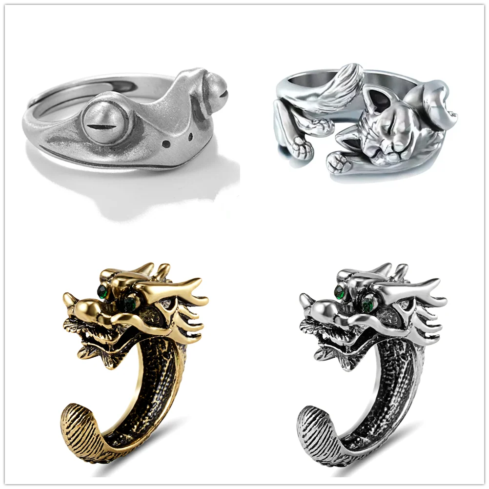 Finger Rings Couple Jewelry Adjustable Animal Rings for Men Women
