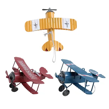 

Retro Airplane Figurines Metal Plane Model Vintage Glider Airplane Home Decor Miniatures
