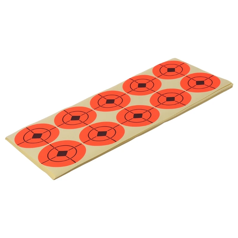 25pcs Shooting Sticker Round Orange Target Self Adhesive Goal Neon 5cm Accessory