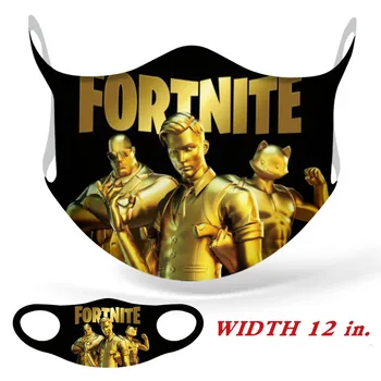 

New Original Fortnites Surrounding Full-color Ice Silk Non-marking Masks Dustproof Anti Dust Face Mask Cartoon Figure Mouth Cap