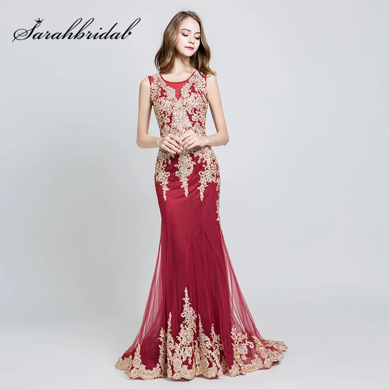 

New Arrival Charming Lace Appliques Mermaid Evening Dresses 2019 with Tulle Shawl Sweep Train Elegant Party Gowns in Stock OL526