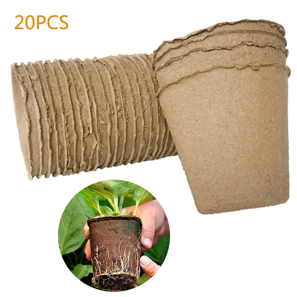 

50Pcs vegetable seeds Flowerpot Vegetable Fruit Pots 8*8CM Biodegradable Pulp Tool Nursery Tray Pot Cup Garden Supplies