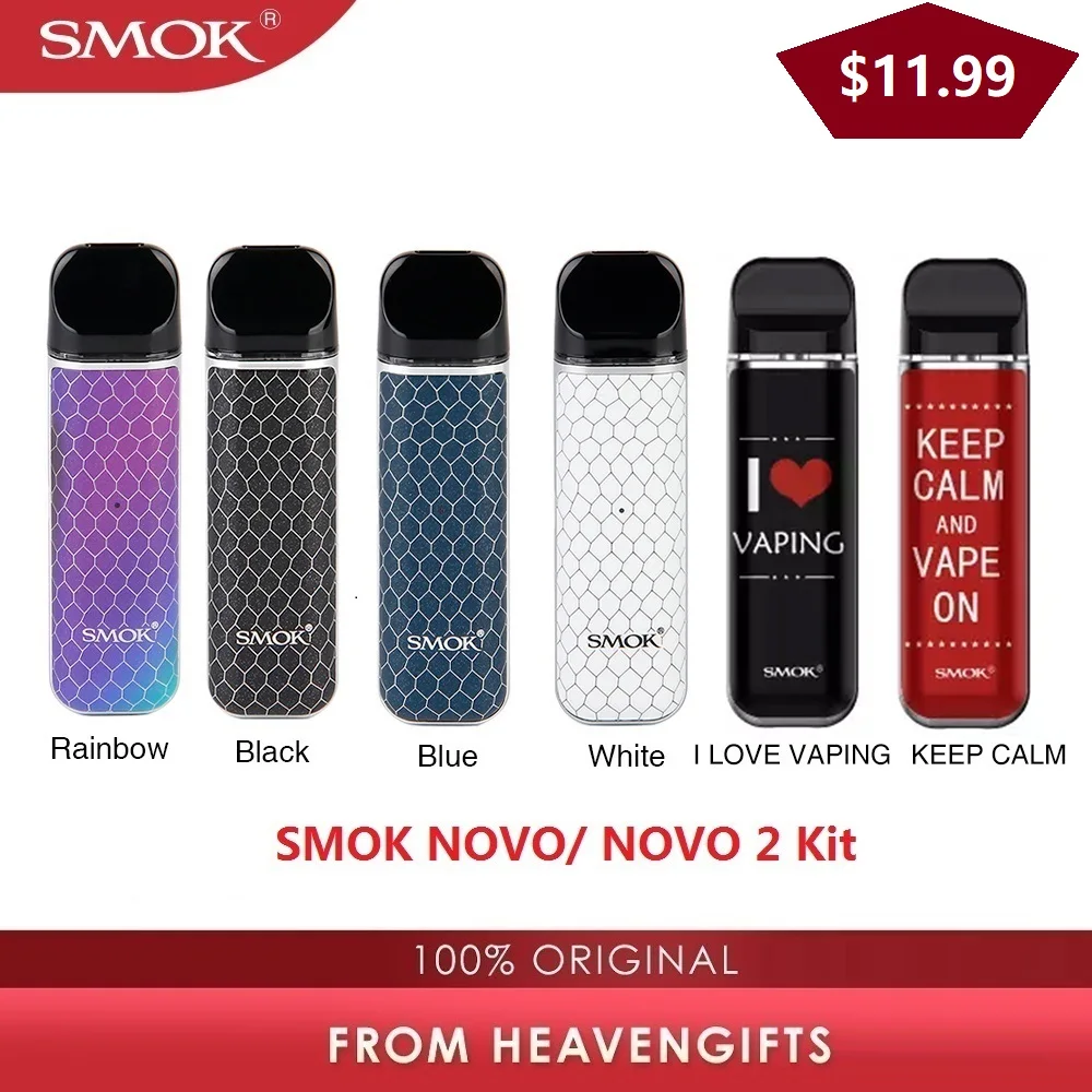Оригинальный набор SMOK novo 2 комплект vape pen Kit с аккумулятором 450 мАч мл pod system kit VS Vinci