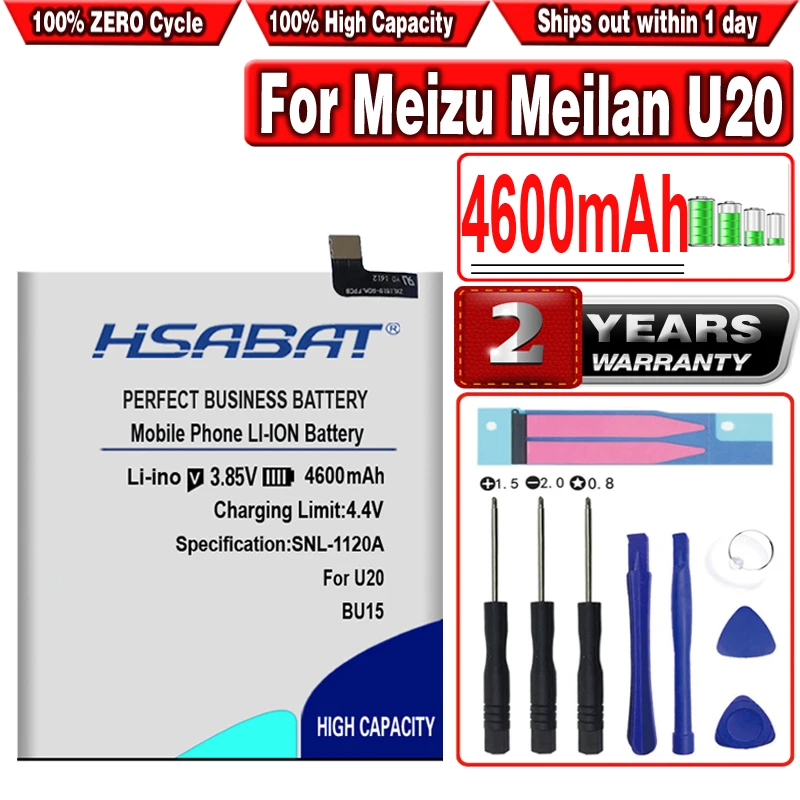 Аккумулятор HSABAT BU15 на 4600 мА · ч для батарей Meizu Meizy Meilan U20 | Мобильные телефоны и