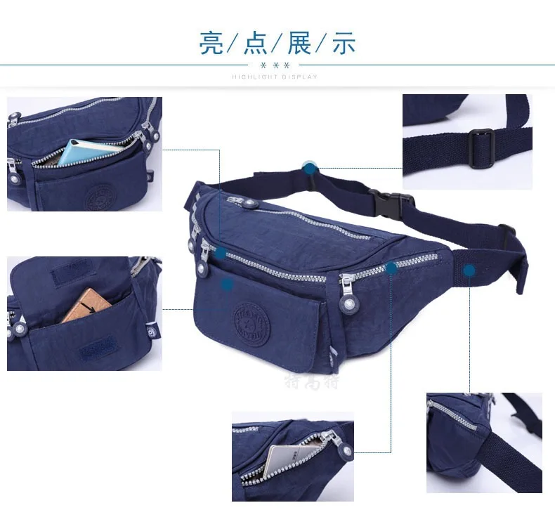 Solid Color Pillow Unisex Waist Bag Waterproof Belt Bags for Ladies Travel Phone Case Belt Wallet Fanny Packs Female Bum Bag