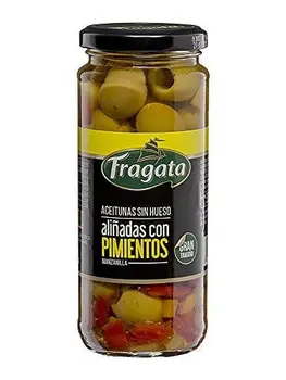 

Fragata - Pitted Green Manzanilla Olives Seasoned with Peppers - 4 jars x 330g (net weight)