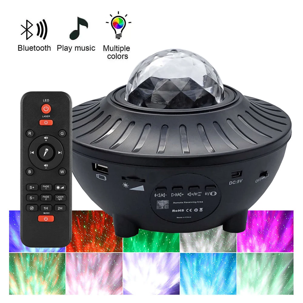

Colorful Starry Sky Projector Blueteeth USB Voice Control Music Player LED Night Light Romantic Projection Lamp Birthday Gift