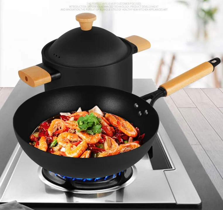 3pcs Pot set non stick frying pan domestic cooking utensils kitchen soup pot nonstick cookware set kitchen supplies cookware