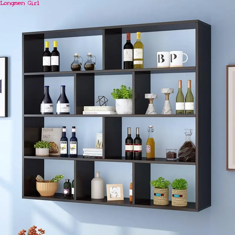 Wall-mounted Dining Room Home Wine Rack Bar Furniture Shelves Hanging Wine Rack Creative Multi-layer Modern Cabinet