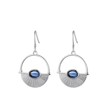 

earrings for women 925 Silver Devil's Eye Earring Retro Blue Eyes Pure Silver Earring Ear Studs Trendy Ear charm Jewelry Female