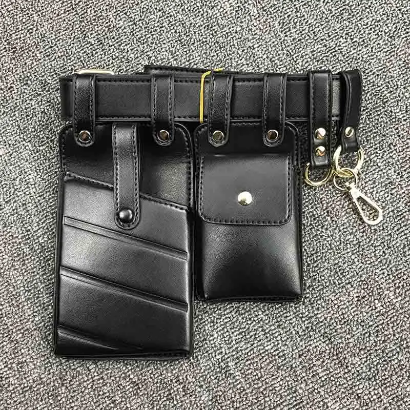 New Women Waist Bag Leather Waist Belt Bag Crossbody Chest Bags Girl Fanny Pack Small Phone Pack shoulder Strap Packs Female - Цвет: Черный