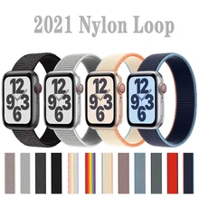 

Nylon loop Strap for Apple watch Band serie 5 4 3 6 Accessories 44mm 40mm 42 mm 38mm Wristband Sport Smartwatch Bracelet 41 mm