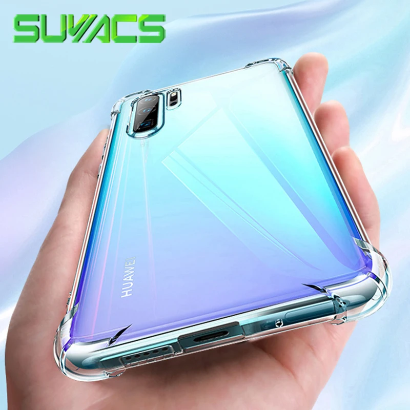 

SUYACS Airbag Anti-shock Transparent Phone Case For Huawei P30 P20 Pro Mate 20Pro Lite Honor10 20Pro Soft TPU Phone Back Cover