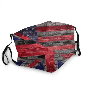 

America And Britain Flag USA Non-Disposable Face Mask Anti Haze Dustproof Mask Protection Mask Respirator Mouth Muffle