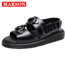 Men Shoes Summer Sandals Leather Breathable Gladiator Ladies Slide Martins Buckle Strap Casual Men Sandals Roman Beach Shoes