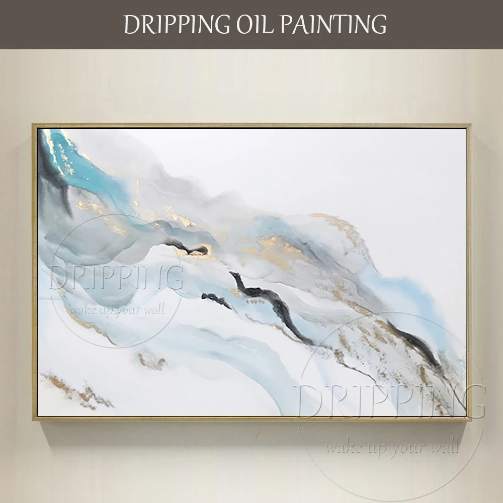 

Hand-painted Wall Art Modern Abstract Acrylic Painting on Canvas Handmade Simple Design Light Colors Abstract Acrylic Painting