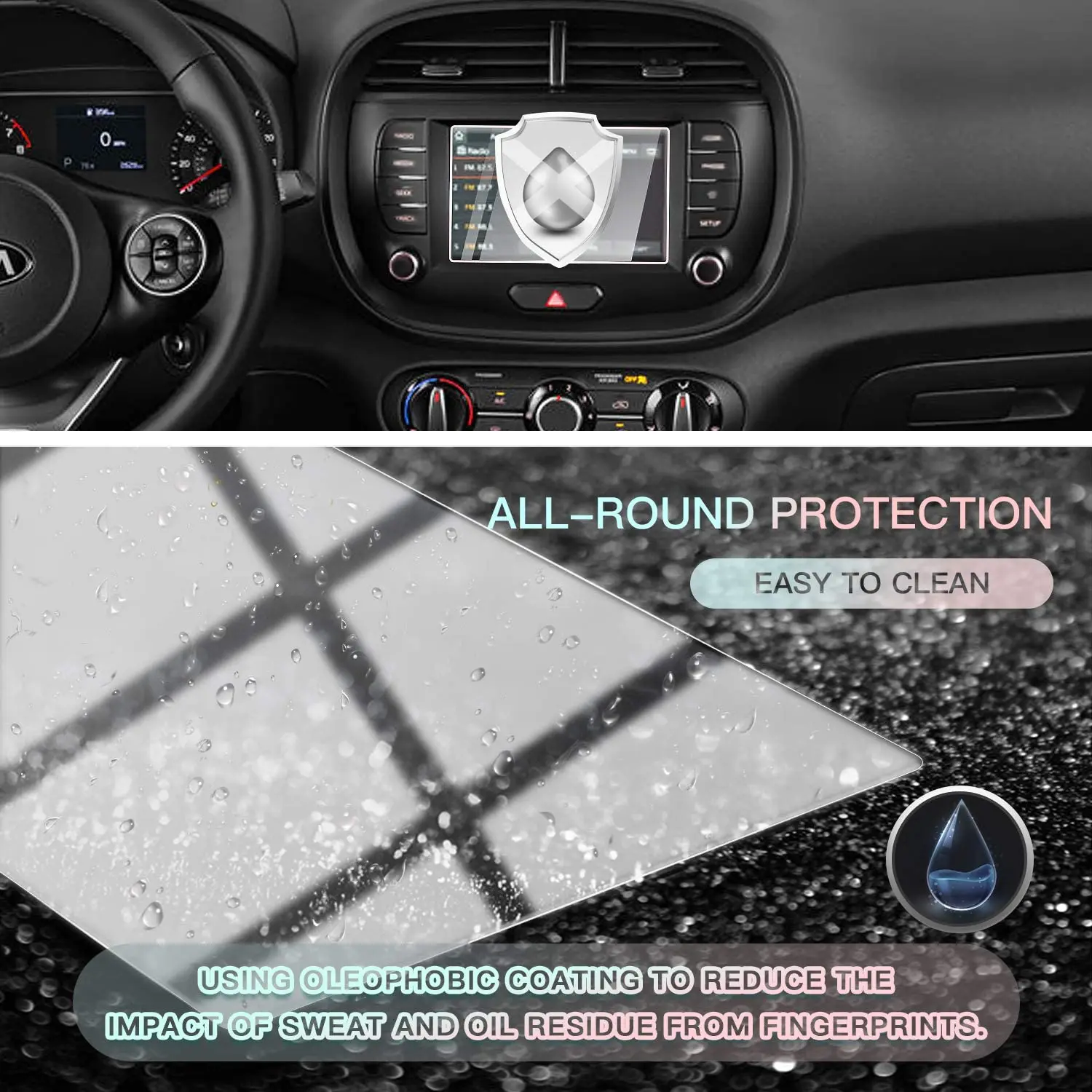 

Car Screen Protector Center Control Navigation for Kia Soul SK3 UVO 2020 Infotainment, Tempered Glass (7 inch)