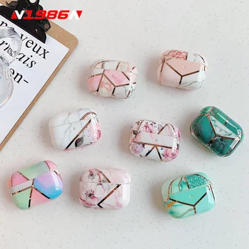 

N1986N Earphone Cases For Apple Airpods Pro 3 Fashion Electroplated Marble Pattern Soft IMD Case Full Cover Shell For AirPods 3