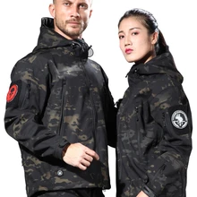 Флисовая камуфляжная Мужская тактическая охотничья куртка водонепроницаемая флисовая охотничья одежда для рыбалки походная куртка зимнее пальто