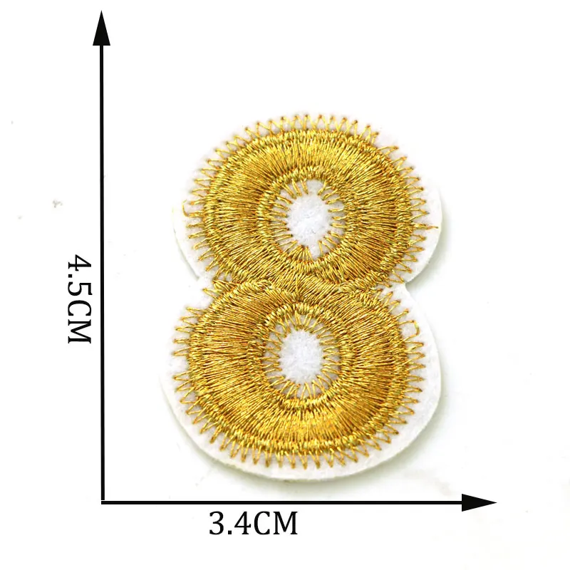 0-9 anzahl GoldenEmbroidery Nähen Eisen Auf Patch Arabischen Digitalen Aufkleber Für Abzeichen Tasche Hut Jeans Jacken Kleidung DIY applique Handwerk – Detail 12