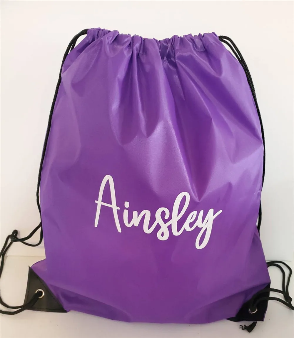 PersonalizedNameDrawstringBagCustomGymDrawstringBagBridalParty