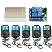 433 Mhz evrensel kablosuz uzaktan kumanda anahtarı DC12V 4CH röle alıcı modülü ve 4 kanallı RF 433 Mhz verici