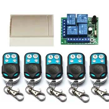 433Mhz universal wireless remote control switch DC12V 4CH relay receiver module and 4-channel RF remote 433 Mhz transmitter hot dc24v 4ch rf wireless remote control switch system 4receiver