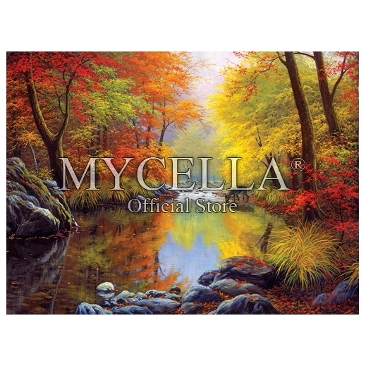Алмазная вышивка пейзаж 5D DIY картина осень лес Полный Стразы Вышивка крестом