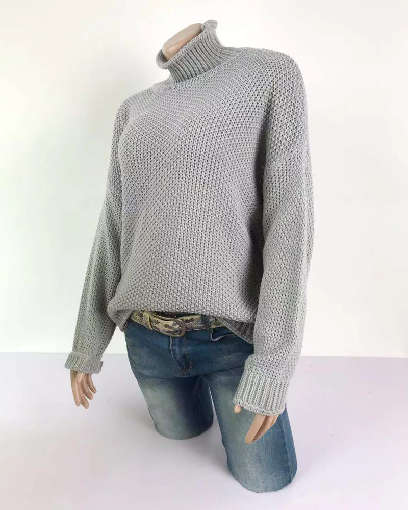 Blusas De Inverno Feminina, ограниченное по времени предложение, женский свитер, новинка, пуловер с завязками, водолазка, рукав «летучая мышь», вязаный женский свитер