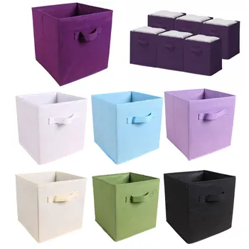 

7 Colors Cube Storage Basket Fabric Drawers Organizer Box Laundries Hamper Closet Shelving Organizer Box for Home Bathroom