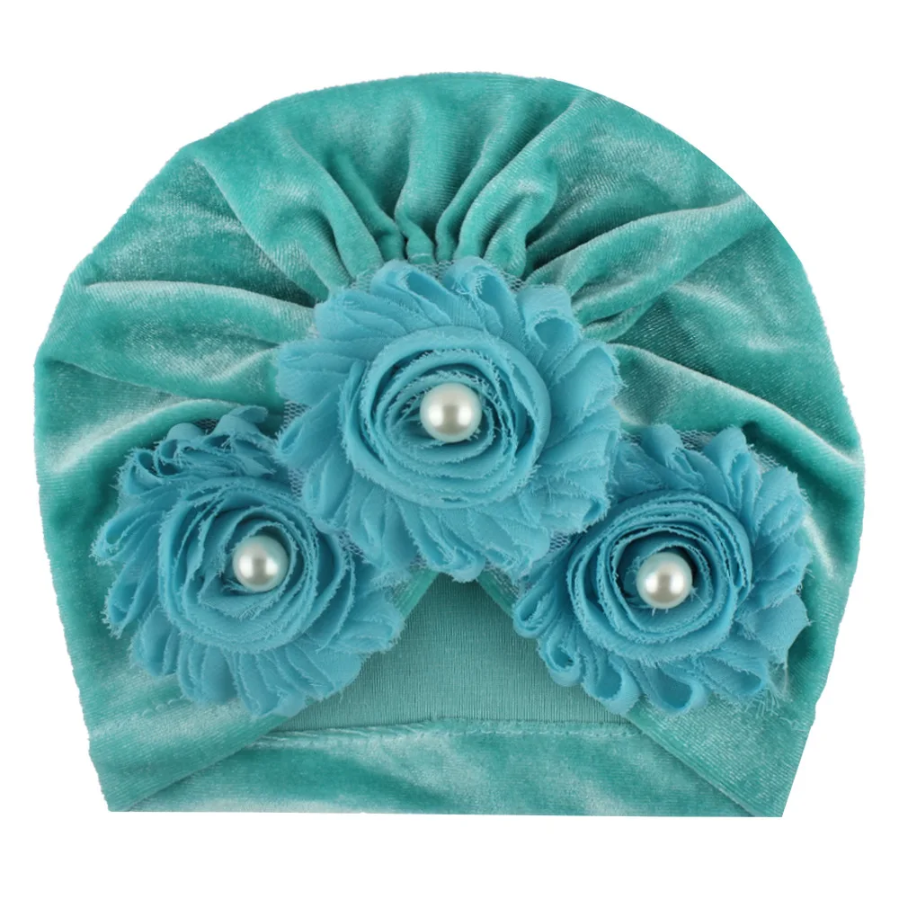 Детский головной убор из плюшевой ткани для младенцев - Цвет: mint green