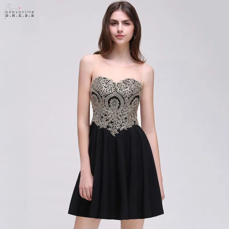 Goede 24 uur Verzending Sexy Illusion Korte Cocktail Dresses Lace Hartendief Backless Mini Party Jurken Gedrapeerde Robe De Cocktail