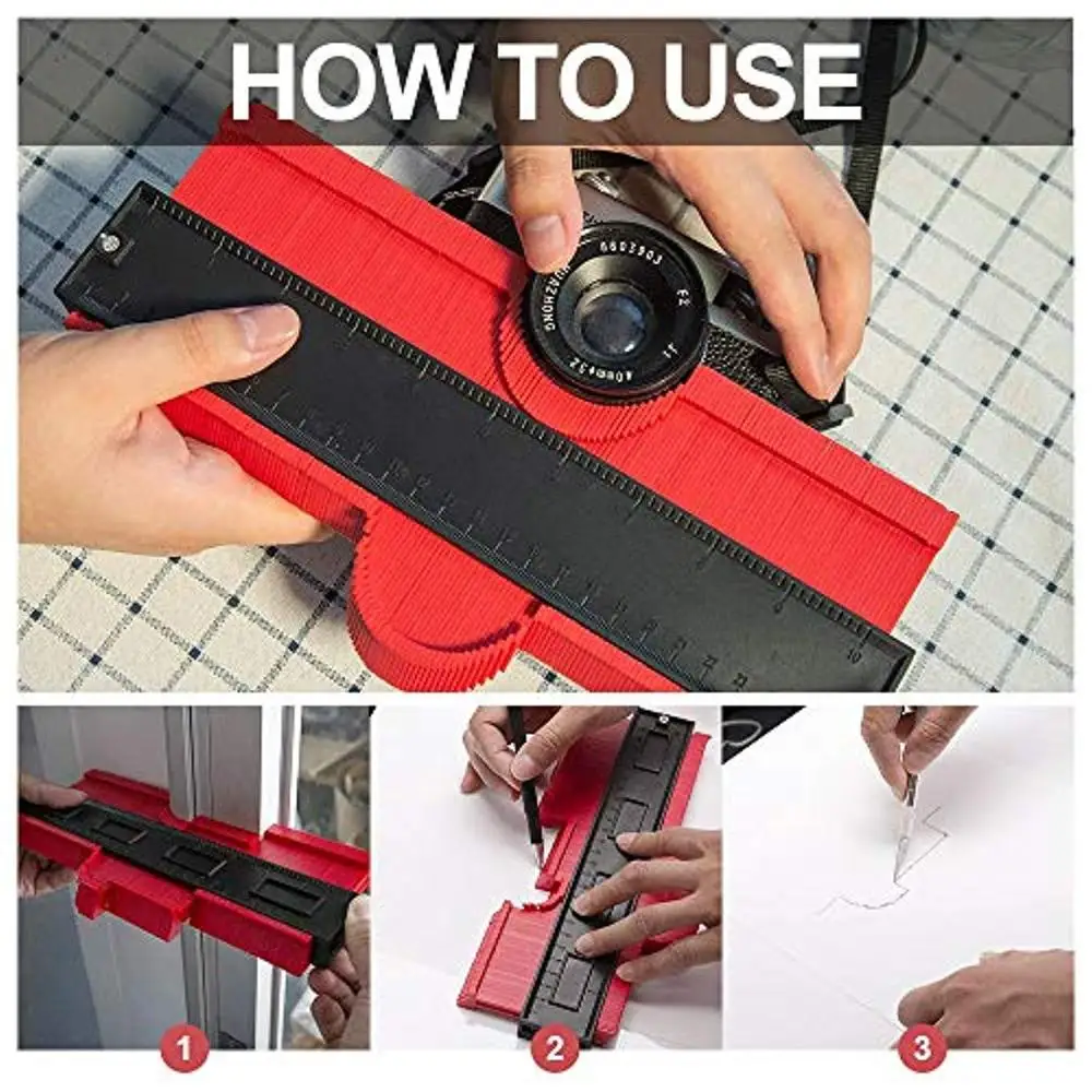 12/25cm Contour Gauge Plastic Profile Copy Contour Gauges Standard Wood Marking Tool Tiling Laminate Tiles General Tools