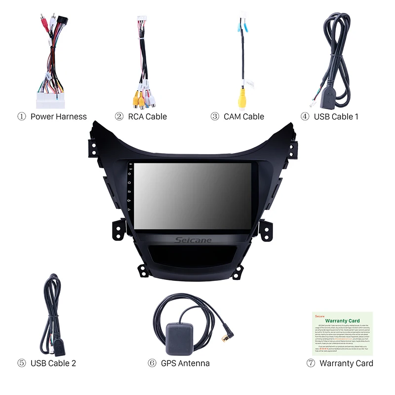 Seicane Android 10.0 Car Radio Multimedia Player For 2011 2012 2013 Hyundai Elantra Support TV tune