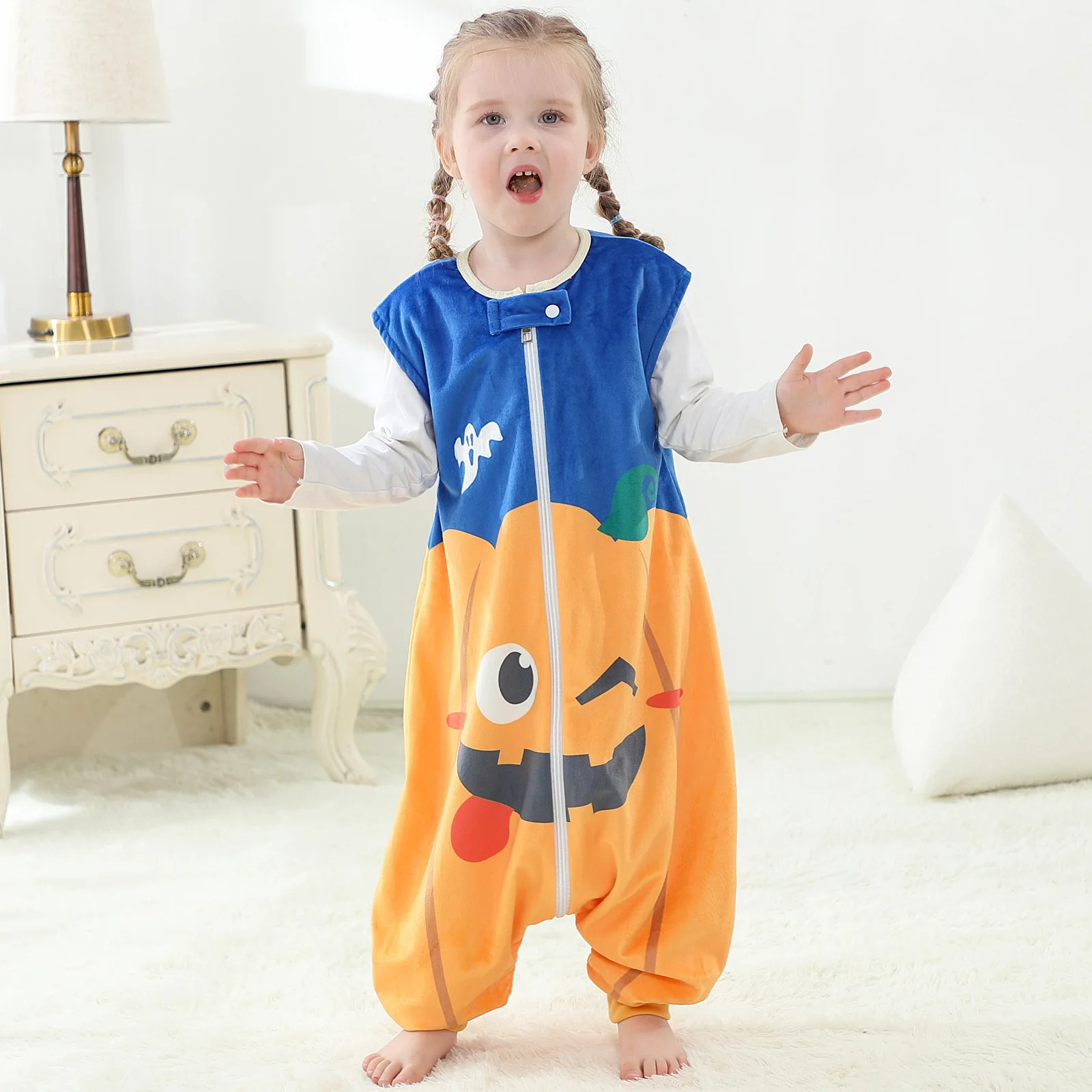Sleeping Bag Jumpsuits New Children Cartoon Clothes Spring Autumn Flannel Sleepwear Baby Girl Pajamas Boys Sleep Bag 1-6Y