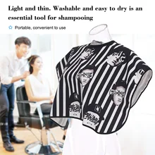 1 шт., Парикмахерская салонная накидка, нагрудник, фартук для стрижки, салонный фартук для стрижки волос, водонепроницаемая ткань с вертикальными полосками, парикмахерское стильное платье, нагрудник