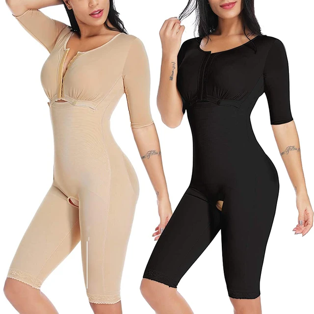 Fajas Colombianas-Shaper Longo Do Corpo Para Mulheres, Suporte De Mama,  Manga Longa Lateral, Bodysuit De