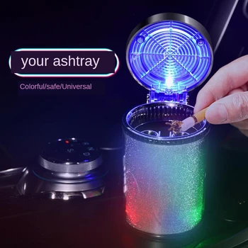 

Car Ashtray with LED Light Cigarette Smoke Travel Remover Ash Cylinder Car Smokeless Smoke Cup Holder Portable Auto Accessories