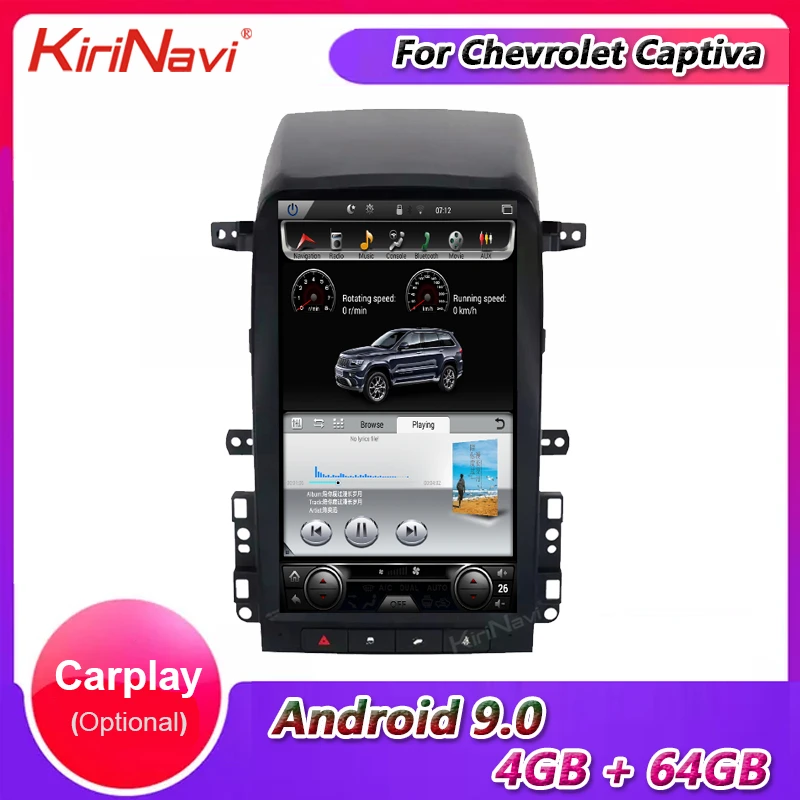 Автомобильный Dvd плеер KiriNavi вертикальный экран Tesla Style 13 6 дюйма 1 Din Android 9 0 для Chevrolet