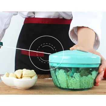 

Kitchen Tool Quick Pull String Food Processor Hand Chopper Spiral Slicer Powerful Manual Hand Held Chooper/Mixer/Blender
