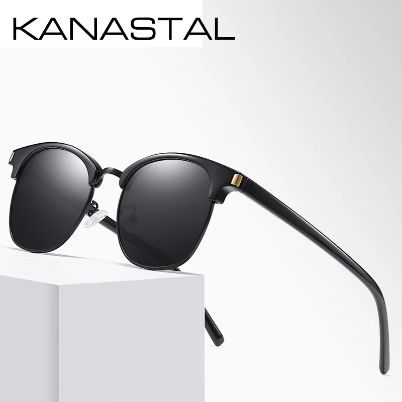 

Fashion Semi Rimless Polarized Sunglasses Men Women Retro Brand Designer Half Frame Vintage Sun Glasses Classic Oculos De Sol