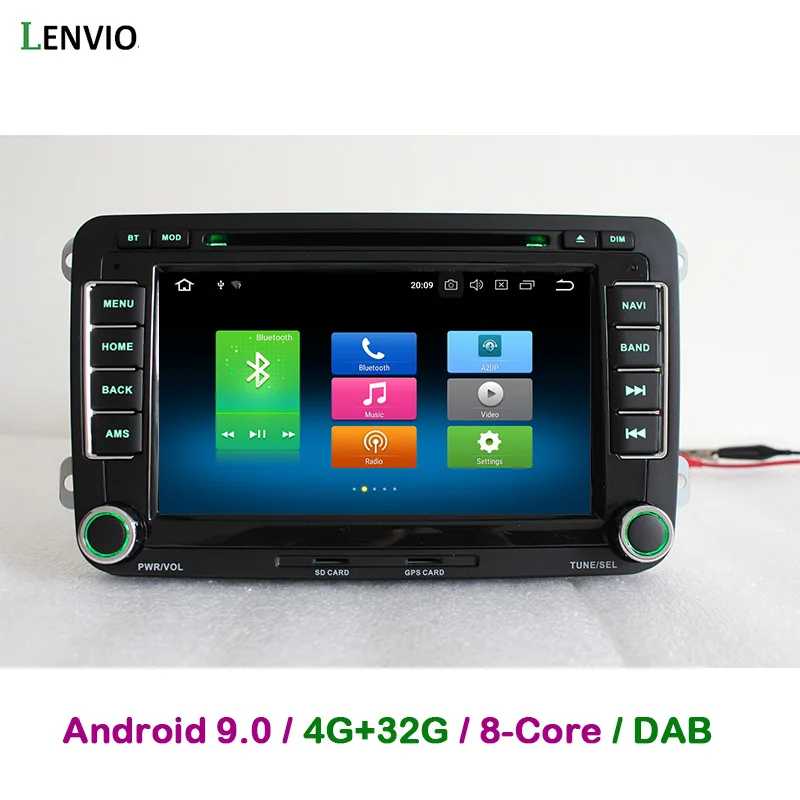 Автомобильный DVD-плеер Lenvio RAM 4 Гб ПЗУ 32 ГБ 8 ядер 2 Din Android 9 0 универсальный Volkswagen VW GOLF