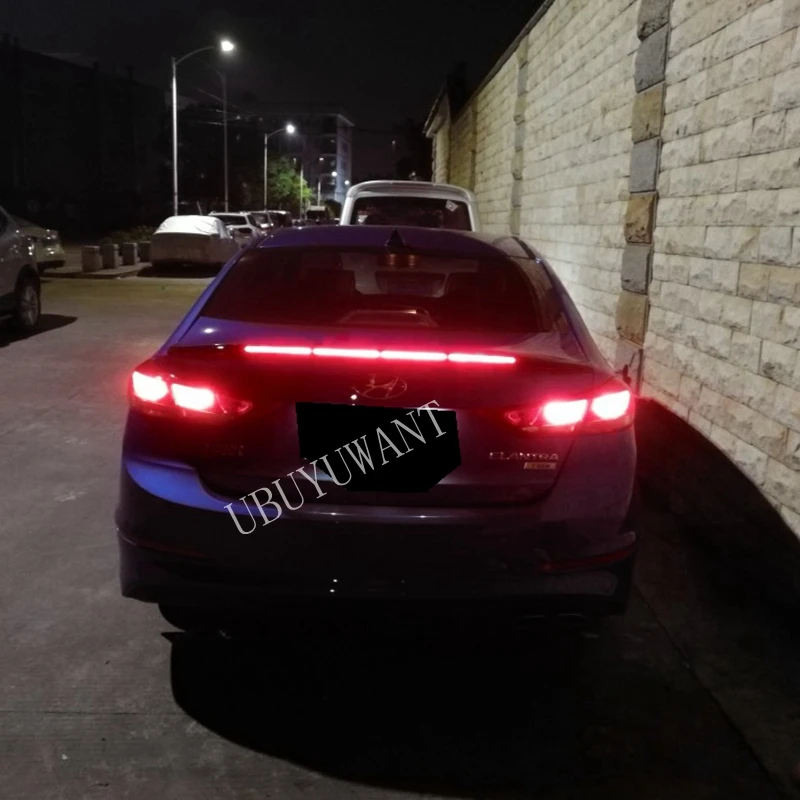 

UBUYUWANT For Hyundai Elantra 2015-2018 LED LIGHT ABS Plastic Exterior Rear Spoiler Tail Trunk Boot Wing Decoration Car Styling