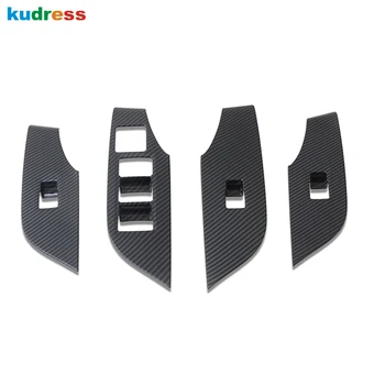 

For Toyota RAV4 RAV 4 2019 2020 Carbon Fiber Car Window Switch Adjustment Knob Panel Cover Trim Garnish Styling Accessories LHD