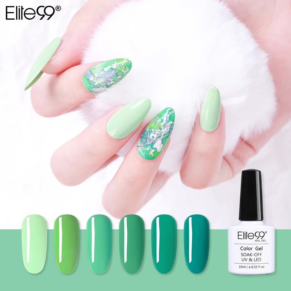 Elite99 Бирюзовый Гель-лак Soak Off UV светодиодный лак для ногтей праймер гель профессиональная эмаль маникюр 10 мл Полупостоянный лак для ногтей