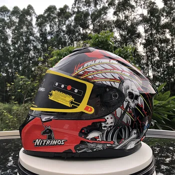 

Double Lens Motorcycle Helmet Flip up Modular Helmet Motocicleta Casco Motor Bike Helmet With Sun visor DOT Approved