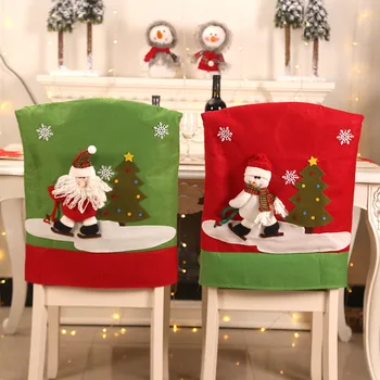 

Santa Claus Chair cover christmas decoration for home новый год новогодние украшения snowman ski natal navidad cristmas decorati