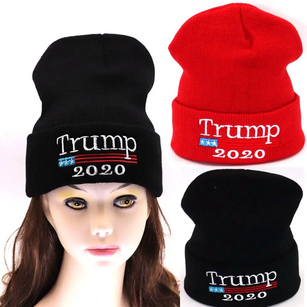 2020 Donald Trump Beanies Cap Keep America Great Embroidery USA Flag Hat MAGA EN