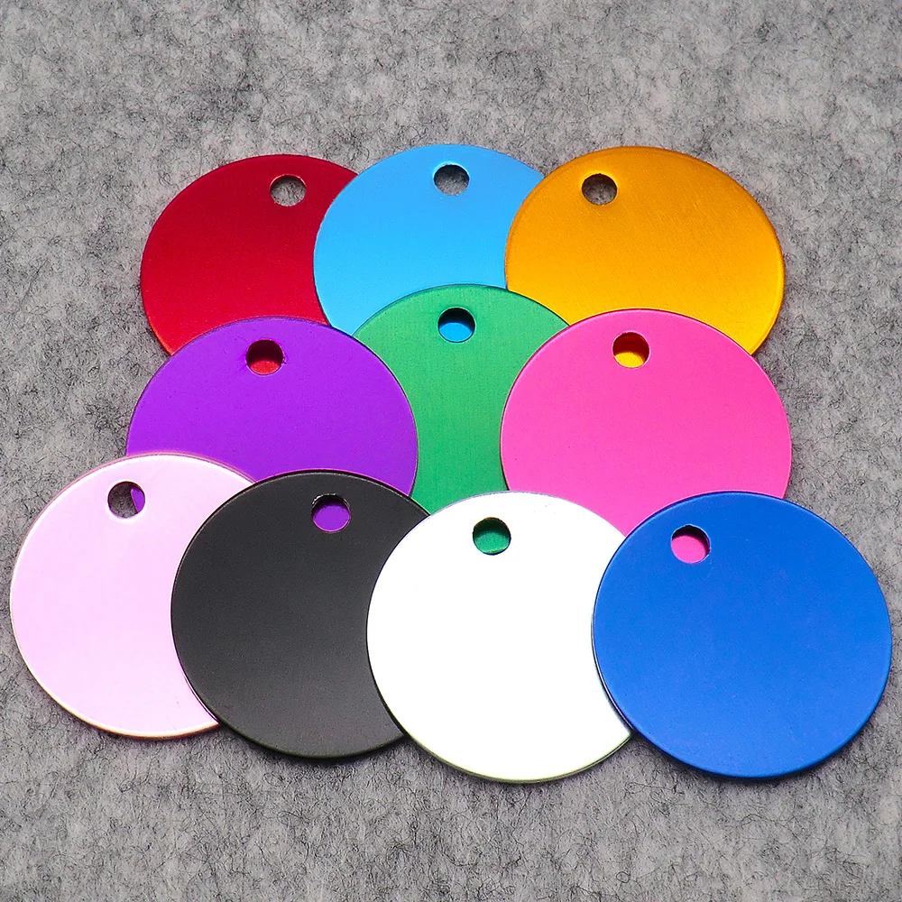 100pcs Wholesale Blank Dog ID Tags Aluminum Round Pet Name Discs  Personalized